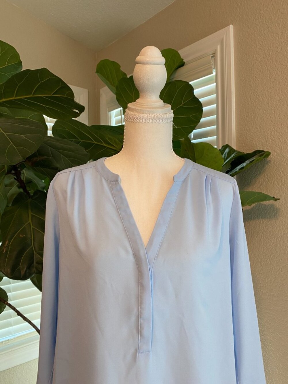 πΌ NYDJ Pintuck Blouse XS | Boho 3/4 Sleeve Pleated Top Flowy - Picture 7 of 14